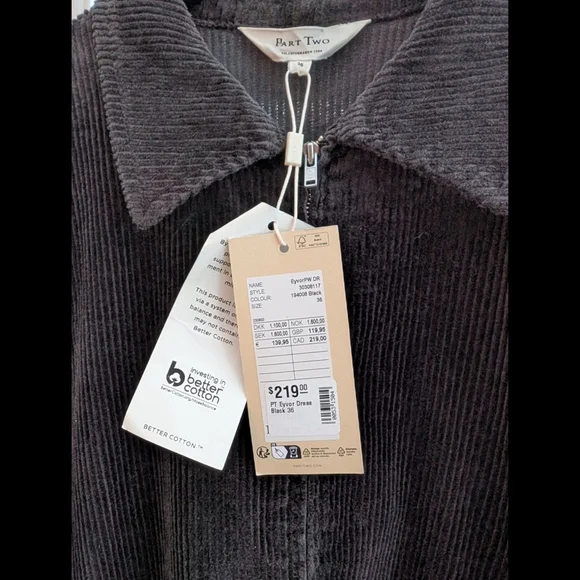 NWT Part Two Corduroy Dress Size 36 - Picture 7 of 10